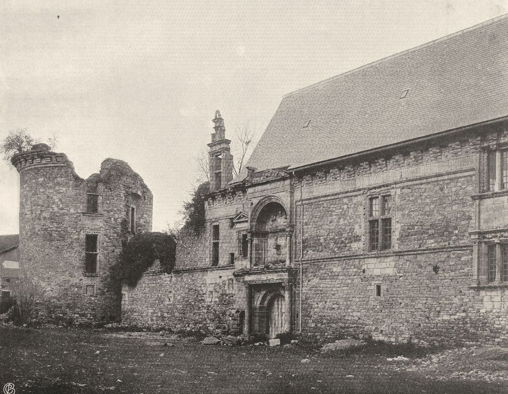 LOT. Assier- Château 1904 old antique vintage print picture